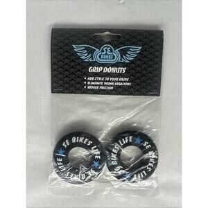 SE Racing "BIKE LIFE" old school BMX bicycle foam grip donuts BLACK & WHITE